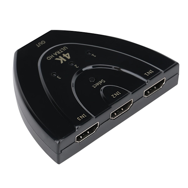 3 porte HDMI 1.4 ABS Switcher Splitter ad alta velocità 3 ingressi 1 uscita Supporto 4K 30Hz Nero