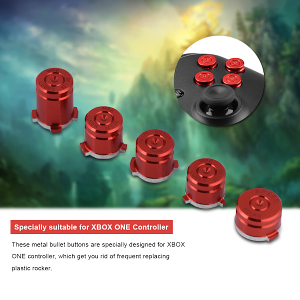 Kuleknapper A B X Y Aluminium 9mm Knapper Kuleknapper for XBOX ONE Controller - Rød
