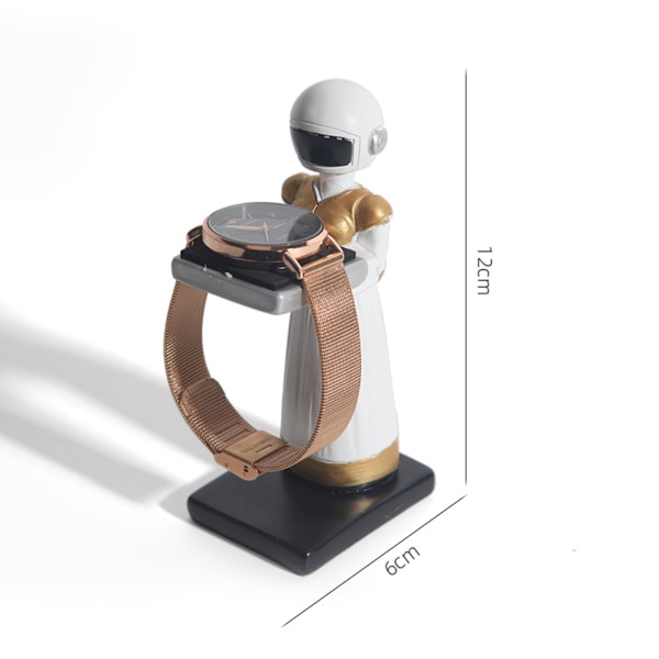 Klockdisplayställ Astronaut Resin Figurine Modell Klockhållare Dekoration Förvaringsställ för Smycken Klocka Armband