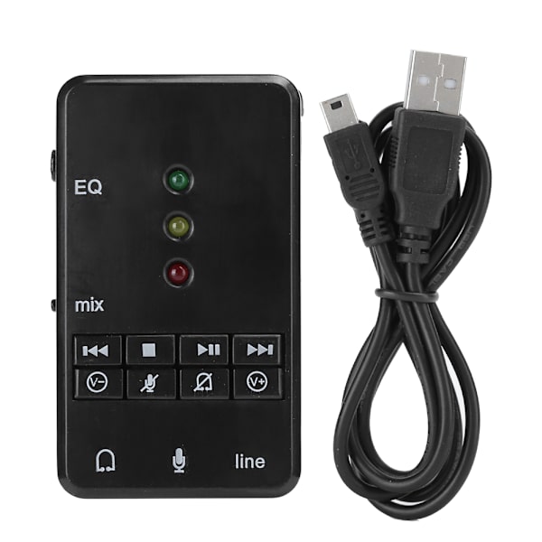 USB-virtuaalinen 7.1-ääniraita 3D-ulkoinen kuulokemikrofoni Äänikorttisovitin EQ-mikseri