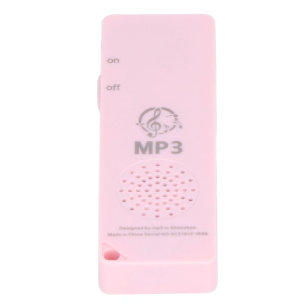 MP3-spelare med förlustfri ljudkvalitet, multifunktionell, bärbar, stödjer 64 GB minneskort, mini-MP3 för studenter, rosa