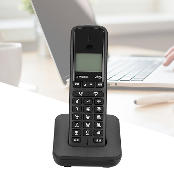 W158 Digital trådlös handhållen fri intercom handsfree-samtal telefon (svart)