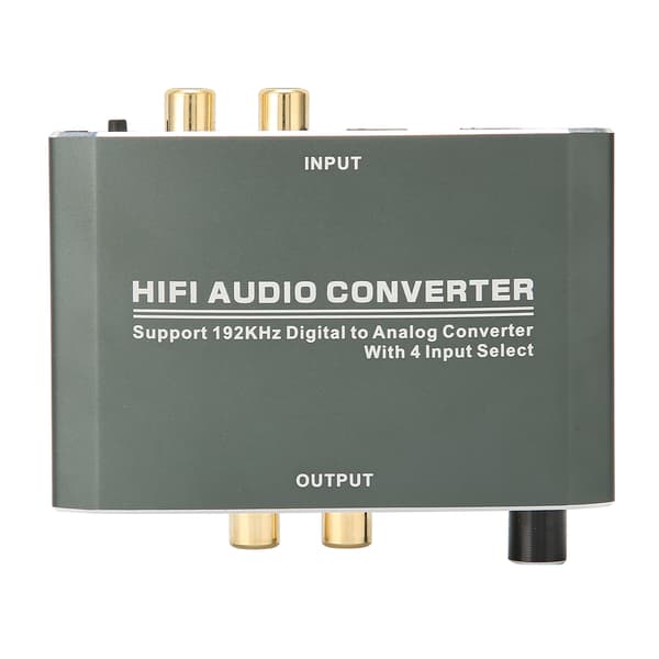 Audiokonverter Digital til Analog Adapter 192KHz Dekoder Aluminiumlegering Skal T‑609D 100‑240VAU Stik