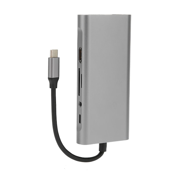 USB C -keskitin 10-in-1 1000M LAN Ethernet 4K HDTV VGA 100W PD -pikalatausääni kannettava USB-jakaja