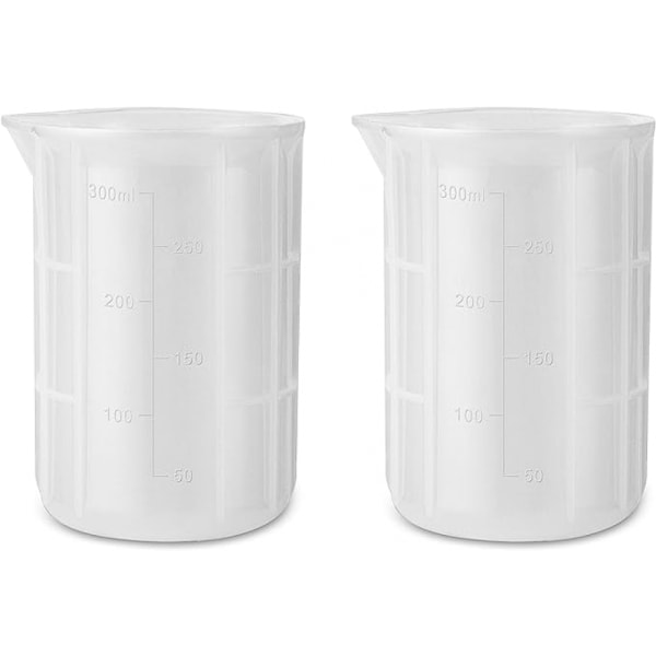 300 ml stora silikonmätkoppar, 10 oz epoxihartsblandningskoppar, akrylfärghällning, non-stick återanvändbara, set med 2