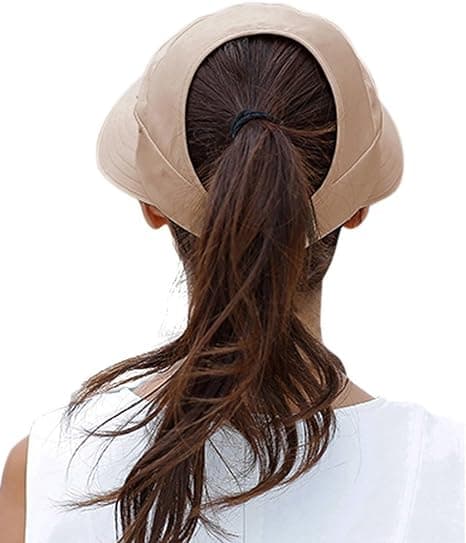 Solhatter for kvinner Bred brem Solhatt UV-beskyttelse Caps Floppy Beach Packable Visor Khaki