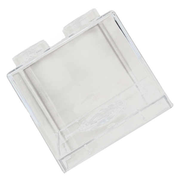 Läpinäkyvä rahaa säästävä pankkirakennuslohkon muotoilu Suorakulmainen läpinäkyvä kolikkosäästölipas lapsille pojille tytöille 8.9x8.9x9.2cm / 3.5x3.5x3.6in White