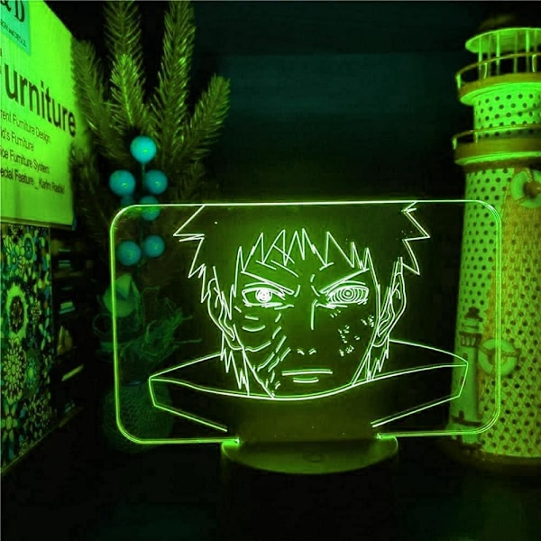 Japanese Anime Figure Itachi Uchiha Kakashi Jiraiya Lamps 3D Optical Illusion Night Light Lamp Gift for LED Christmas Birthday Bedroom Decor Gifts