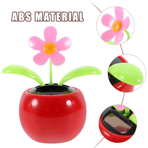 Solcells-dansande blomma solcellsleksaker solcellsblomma kontorsdekor bilinstrumentpanelprydnad autoinstrumentpaneldekoration