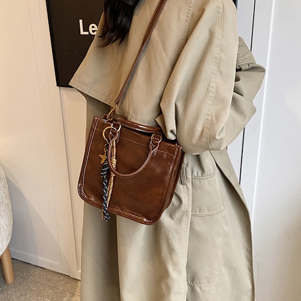 Skuldertaske Crossbody Firkantet Håndtaske Tote Dame Tasker Niche Små Tasker Kvinde Pendler Taske Tote Taske