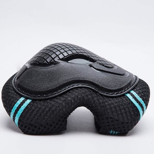 Garneck Kneepads for Barn og Voksne Albuepads Håndleddsbeskyttere Beskyttelsesutstyrsett for Skateboarding Rulleskøyter Sykling (Svart + Blå) L