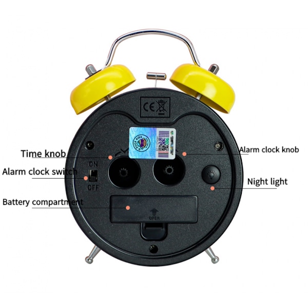 SAYTAY Student Alarm Clock, Liten Gul Anka Väckarklocka, Student Heminredning Bordsur (Gul2)