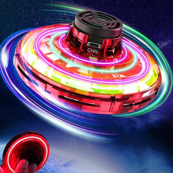 Fidget Spinner Flyvende Legetøj, Mini Fly UFO Håndstyret Boomerang Drone, Seje Gadgets Gave til Børn Drenge Piger Teenagere Indendørs Udendørs Red