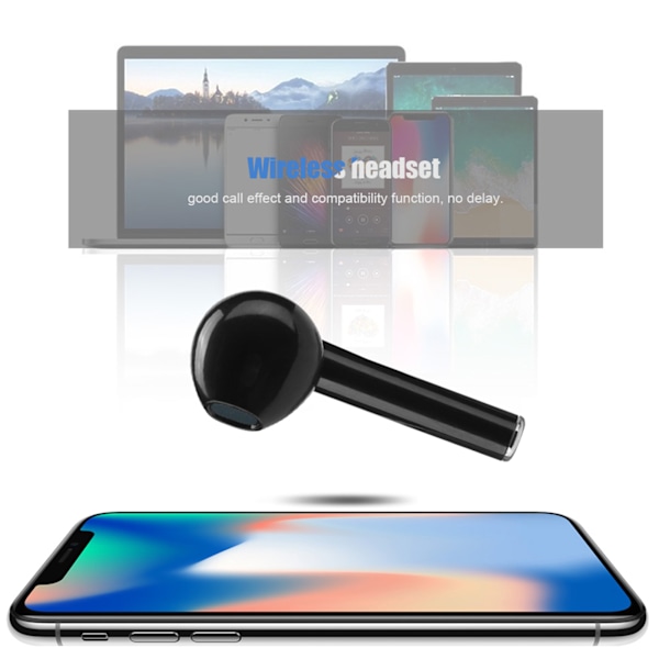 Y-19 Bærbar Enkeltsidet In-ear Trådløs 5.0 Bluetooth Headset til Musiklytning (sort)