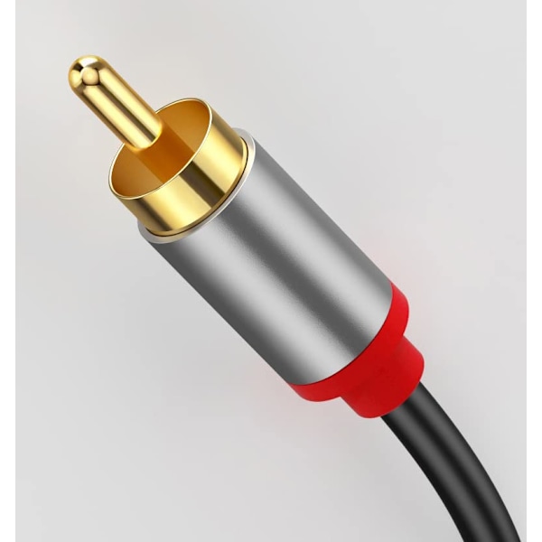 RCA til 3,5 mm lydkabel, 3,5 mm til RCA Y AUX-kabeladapter RCA til hodetelefonkontakt lydutgangskabel 1/8 stereo (1 m)