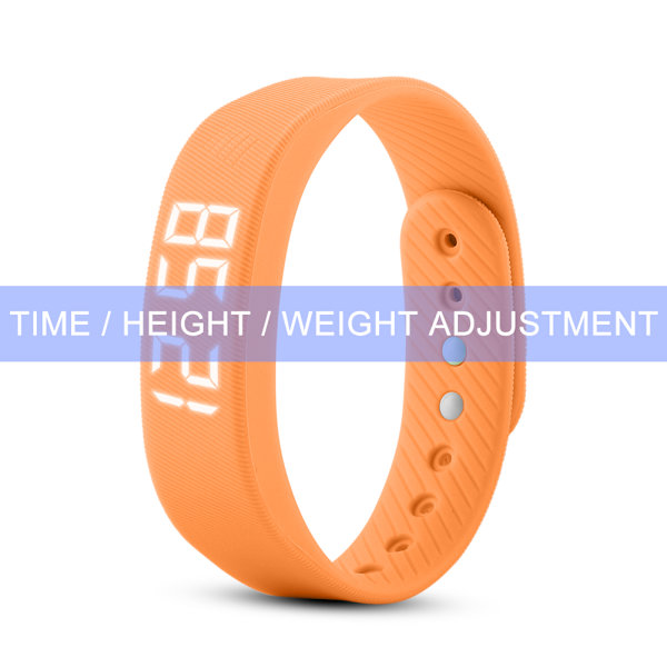 3D Sensing Smart Stegräknare Stegräknare 24-timmars/Enkel Stegräknare Armband-Gul