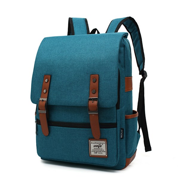 Vattentät bärbar ryggsäck för handbagage, arbetsryggsäck för affärsresor, skolväska, moderiktig skolväska för högskolan Black Zipper Peacock Blue L