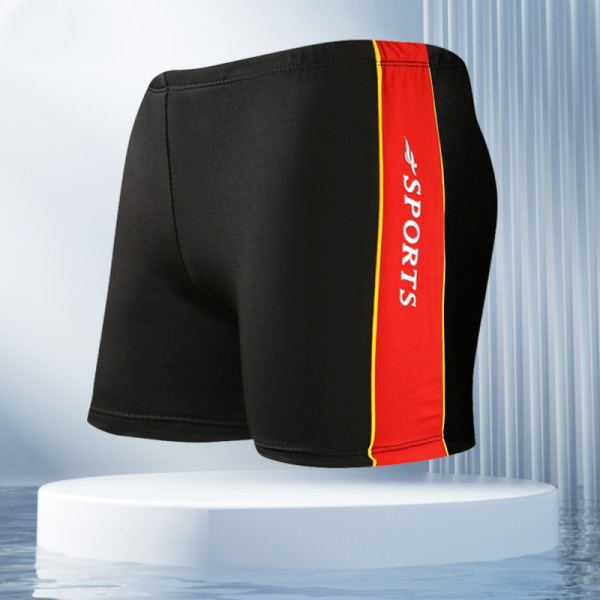 Herr badkläder stora storlekar badbyxor 200 pund kan bära vuxen mode bekväma lösa platta badbyxor Red 2XL