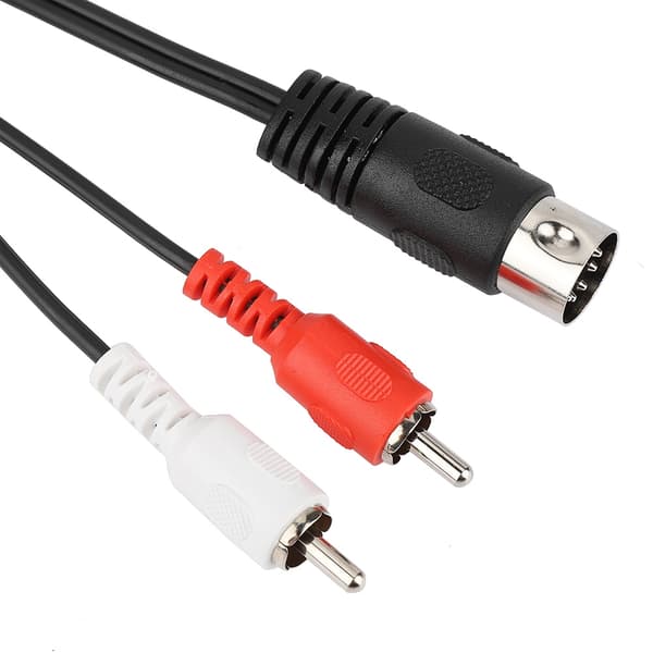 1,5M DIN 5PIN hann til dobbel 2RCA hun kabel lydutstyr oversettelseskabel