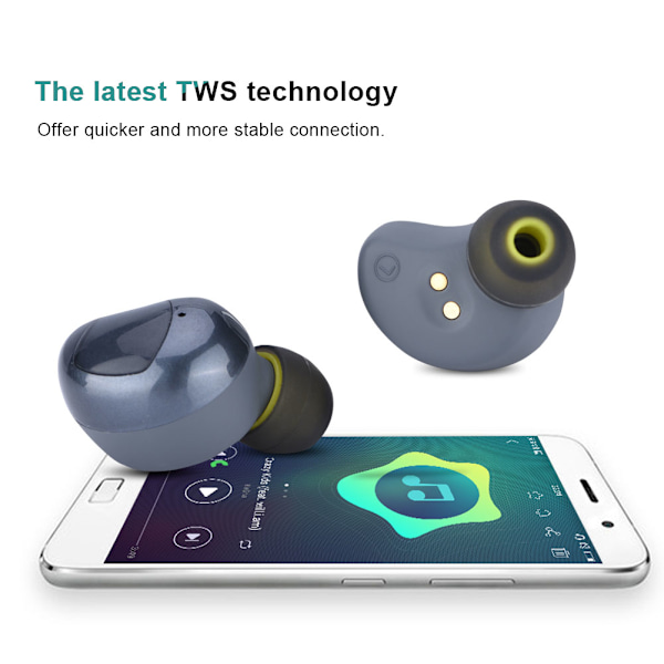 TWS Langattomat Bluetooth-kaksoiskuulokkeet Stereo-kuulokkeet Korvanappikuulokkeet HIFI Hikinpitävät