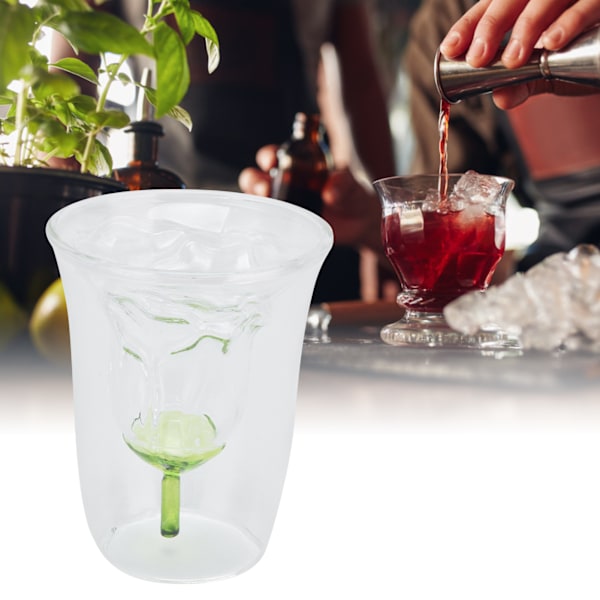 180 ml vinglas rosformad dubbelskiktad cocktailglaskopp mugg för barfest