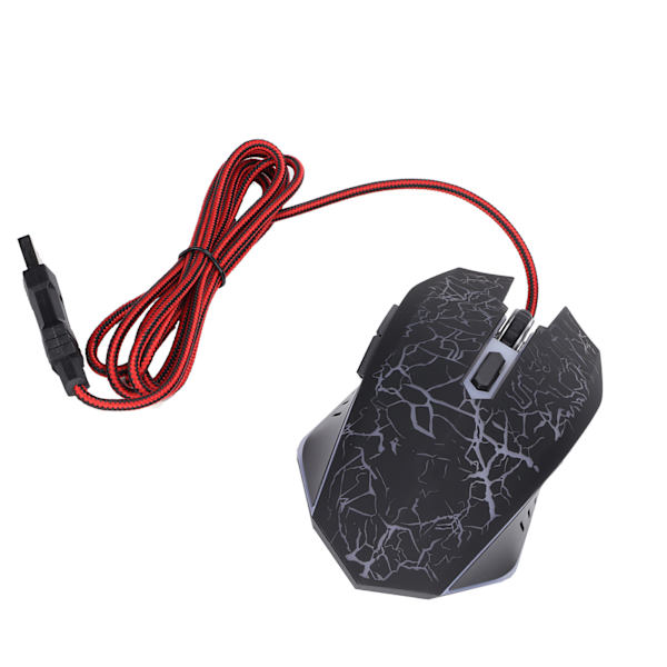 Kablet mus sort revne USB-port gaming belysning justerbart computer tilbehør
