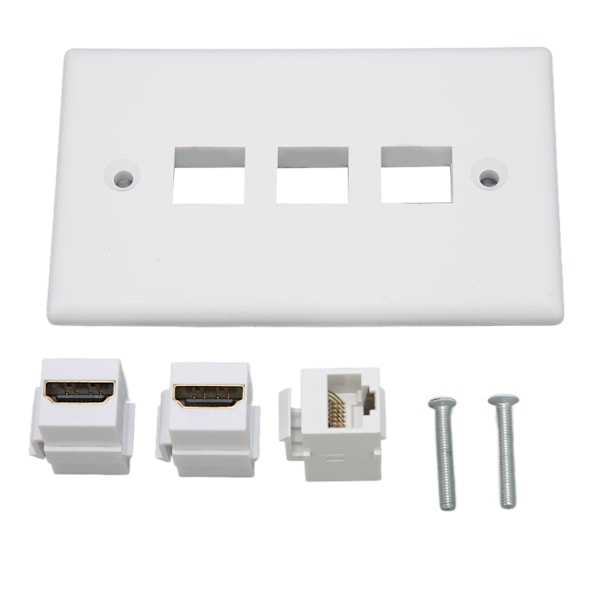 2 Port 4K HD Multimedia Interface Ethernet Veggplate Loddefri 1 Port Cat6 Keystone Veggplate for HDTV Projektor