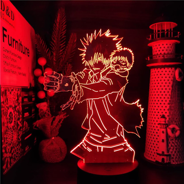 Oga Tatsumi 3D Anime LAMPA Lampara Led Nattlampor 7 Färgväxlande för Julgåva 3D Optisk Illusion Nattlampor PXJD