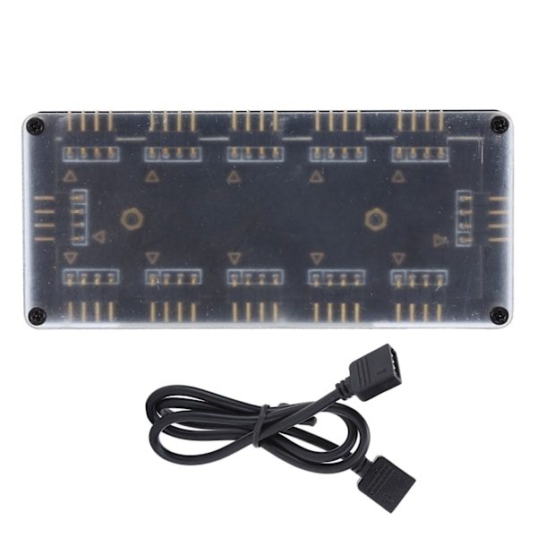 12V 4-polet 10 porte RGB HUB RGB-controller til pc-computer-desktop-bundkort