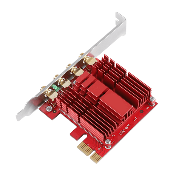 WiFi-adapter PCI-E nätverkskort, 802.11AC Dual Band AC1900 PCI-E nätverksadapter Röd