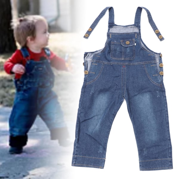 Barn Overaller Justerbara Söt Baby Flick Pojke Barn Jumpsuits för Utomhus Semester Resa Skola Blå 110cm/43.31in