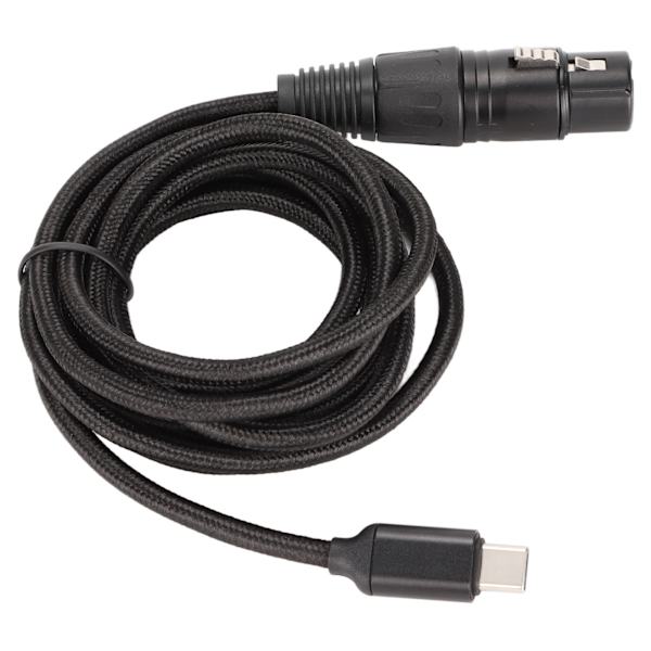 USB C till XLR-honkontakt Lågbrus HIFI Plug and Play USB C Mikrofonkabel för Windows 2 Meter/6.6ft