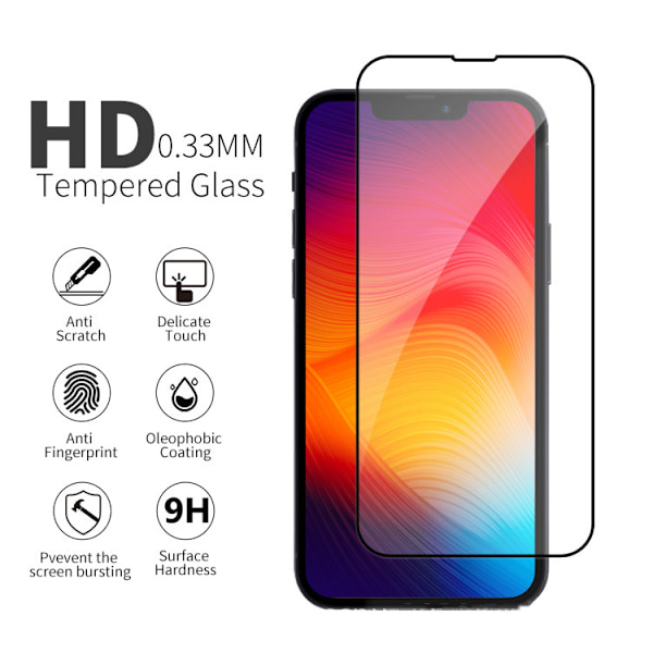 Skärmskydd för iPhone 14 Pro Härdat glas HD Full Coverage Reptåligt 9H Hårdhet Bubbelfri Skyddsfilm