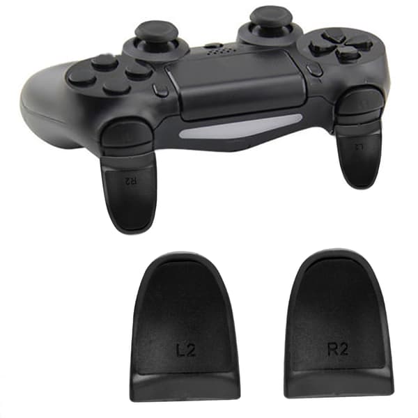 L2 R2 Utvidede grep Myke berøringskontrollerutvidere Knapper Utvidelse Trigger for PS4(Svart)