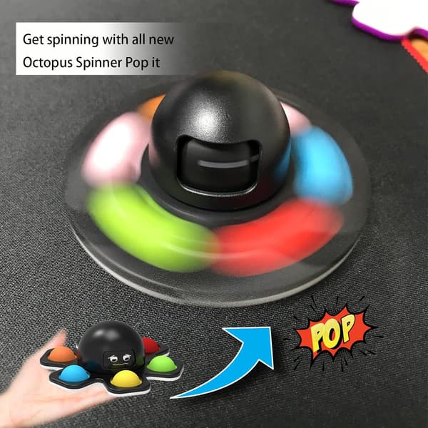 Fidget Spinner Octopus med skiftende ansigtsudtryk, 5 stk. Fidget Octopus legetøj til lindring af angst og stress, sensorisk legetøj