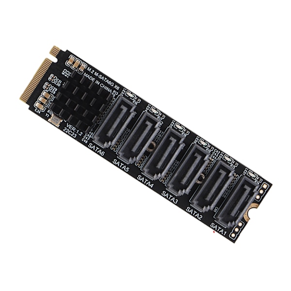 PCIE3.0 til SATA3.0 Adapterkort M.2 M EKY ASM1166 Chip Plug and Play 6 Porter M.2 til SATA3.0 Utvidelseskort