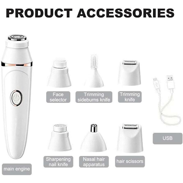 Ploxy Epil Pro 3.0 Epilator for kvinner, 4 i 1, Ploxy hårfjerning for ansikt, Ploxy ansiktshår fjerning for kvinner (4in1)
