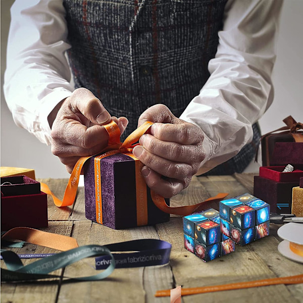 Stjärnkub, 2 i 1 Combo Infinity Cube Fidget Leksak Magisk Stjärnkub Slät Yta Magisk Kubpussel för Stress- och Ångestlindring Mini Leksaker