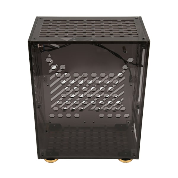 Mini ITX-fodral 4,3L Genomskinlig akrylpanel 360 graders kylning Dämpande fotdynor Mini PC-fodral för FLEX 1U-strömförsörjning 2,5 tum SSD Svart