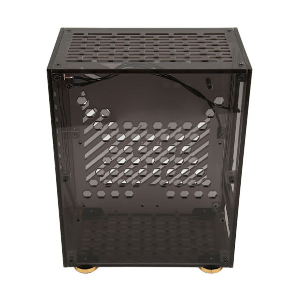 Mini ITX -kotelo 4,3 l läpinäkyvä akryylipaneeli 360 asteen jäähdytys pehmustetut jalkatyynyt Mini PC -kotelo FLEX 1U -virtalähteelle 2,5 tuuman SSD musta