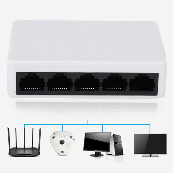 50/60Hz E100‑5 100M Nätverksswitch Hub Adapter Switcher 10Mbps/100Mbps 100‑240V