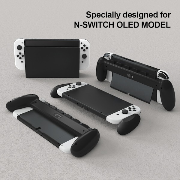 Spillkonsollgrep for Switch OLED Host Grip Gaming Grip Case Grip Håndgrep Controller Håndtak Grip Case For (Svart)