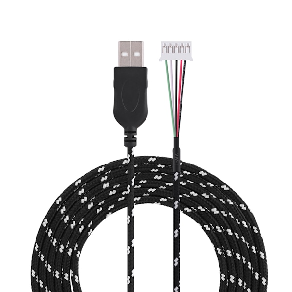 2,2 meter USB-kabel ledning udskiftning til Steelseries kana mus sort+hvid