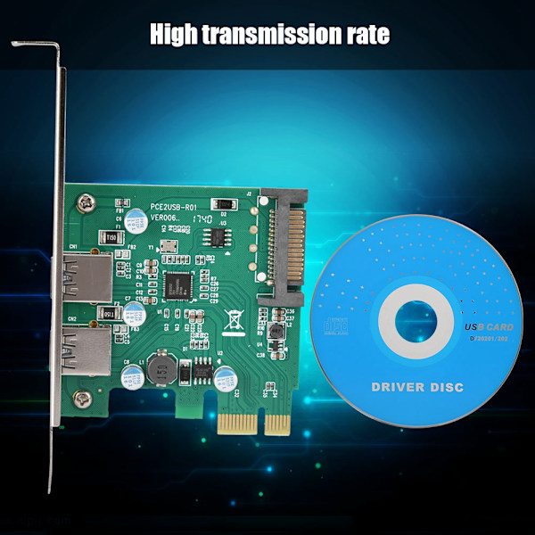 2 Port USB 3.0 Desktop Computer PC Udvidelseskort