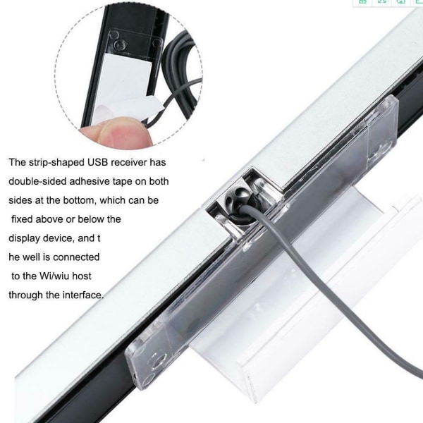 USB-sensorfält för Wii, ersättning USB-kabelbunden infraröd sensorfält för Nintendo Wii