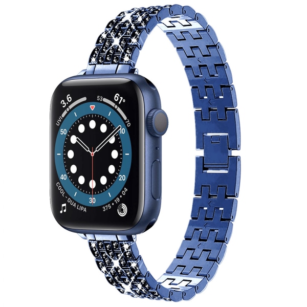 Bling-nauhat, jotka ovat yhteensopivat Apple Watch 38/40/41mm iWatch SE Series 8 7 6 5 4 3 2 1 kanssa, korumetalliranneke ranneke Diamond strassikivi
