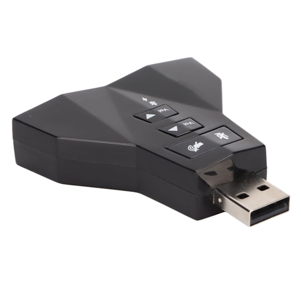 USB-lydkort Virtuell 7.1-kanals Ekstern Stereo Lydadapter for PS4 Bærbar PC Hodetelefon