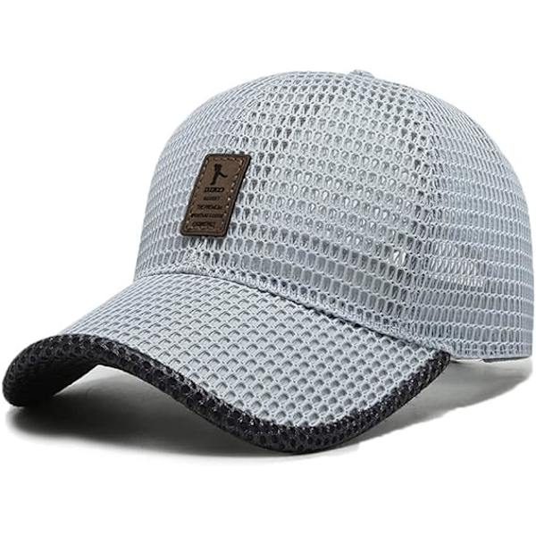 Sommar Mesh Baseball Cap för Män Kvinnor Trucker Mesh Hat Baseball Mössor Utomhus Sport Löpning keps 1-gray