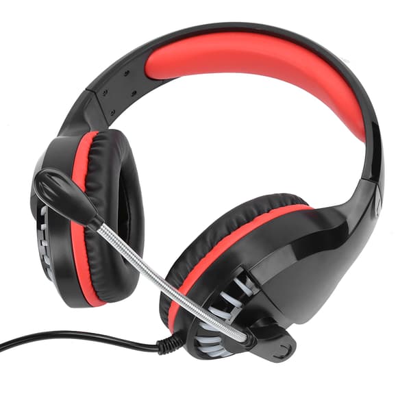 Gaming Headset M18 Stereo Lyd USB Kablet Farve Lys til Computer med MikrofonSort og Rød