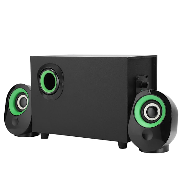 FT X7 Trådlös Subwoofer 2.1 Multimedia USB-högtalare Musikspelare för stationär bärbar dator (Svart och grön)